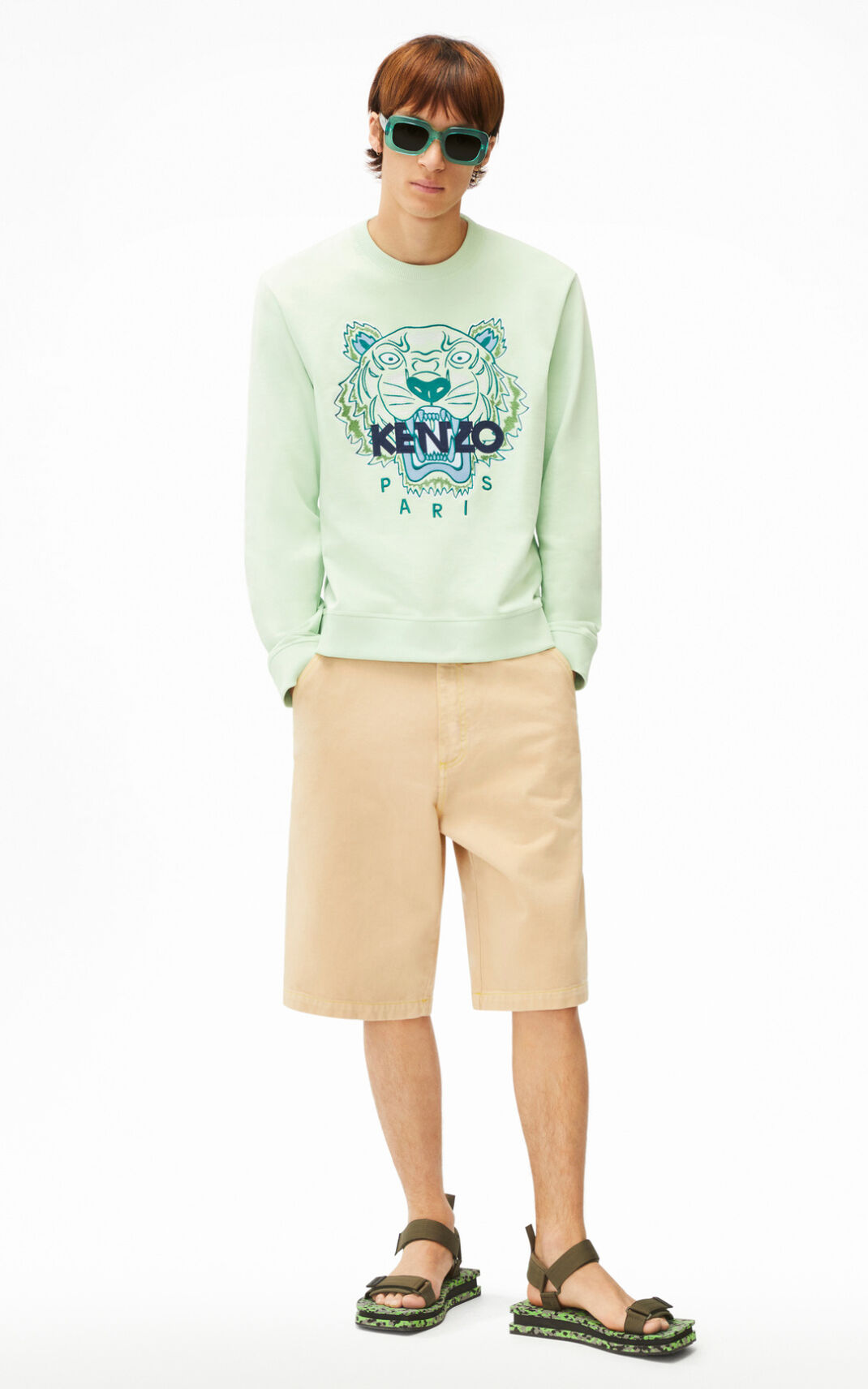 Kenzo Tiger Sweatshirt Herre - Grøn DK-703210